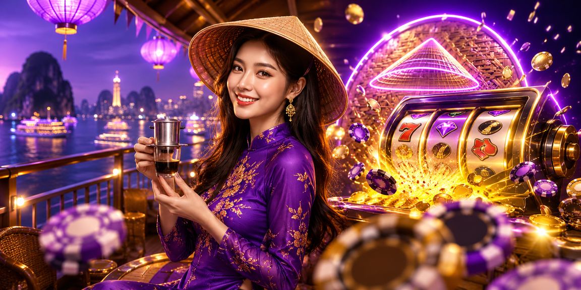 Người dùng tham gia slot game x9c với phong cảnh Vịnh Hạ Long truyền thống